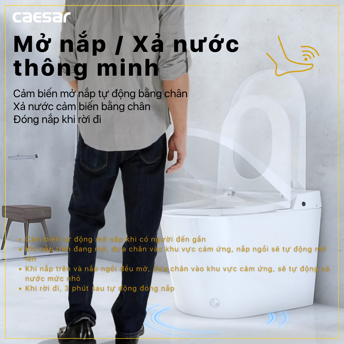 Bồn cầu điện tử thông minh Caesar CA1389H - 29