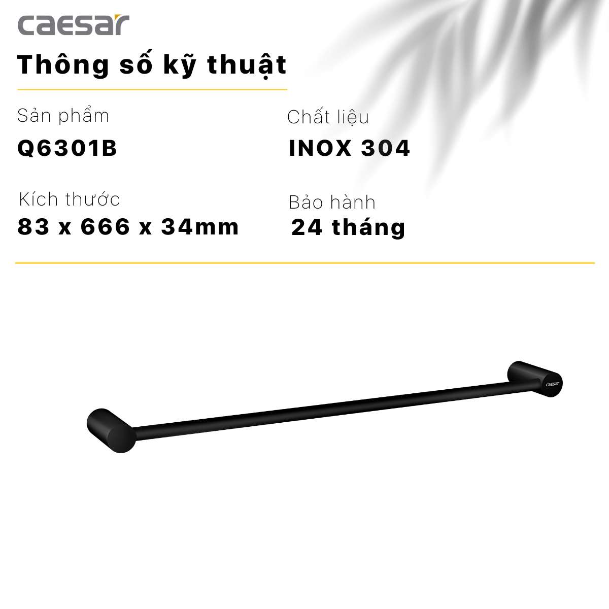 Giá treo khăn Caesar Q6301B màu đen - 19