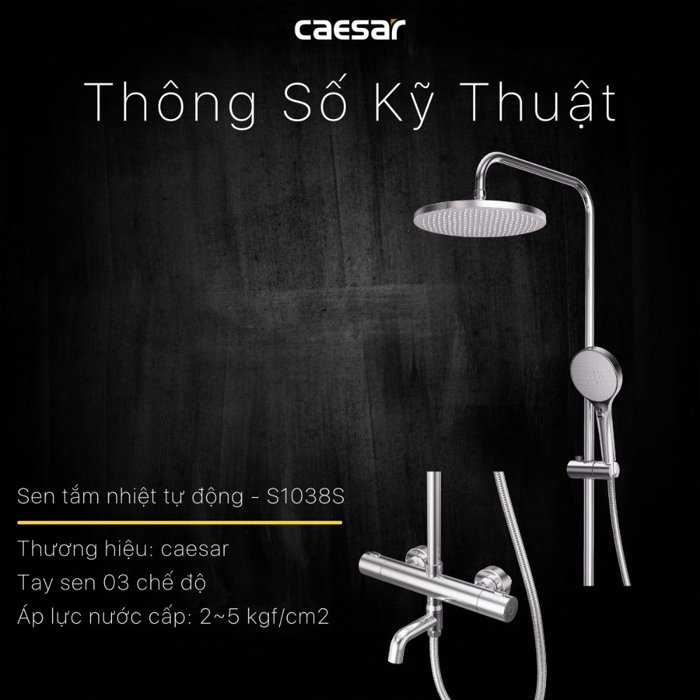 Bộ sen tắm cây nhiệt độ Caesar S1038S - 19