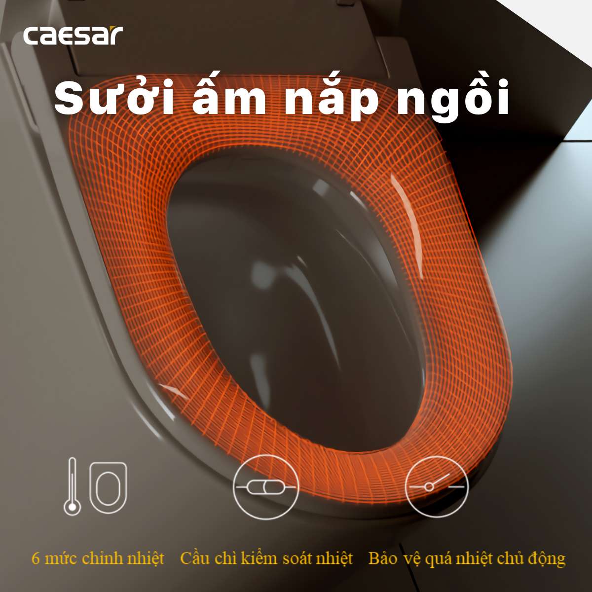 Bồn cầu điện tử thông minh Caesar CA1380H