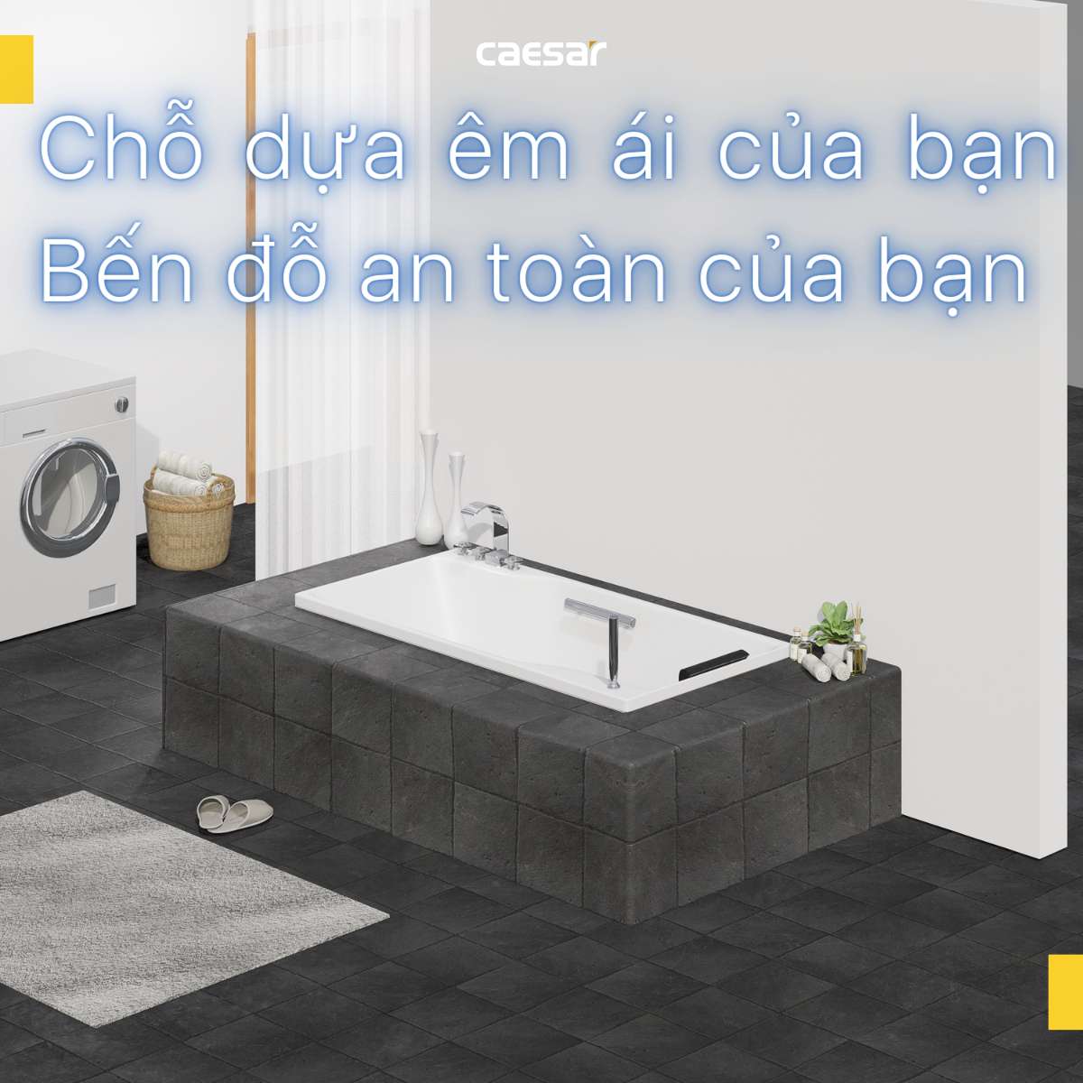 Bồn tắm xây 1m7 Caesar AT0870 - 6