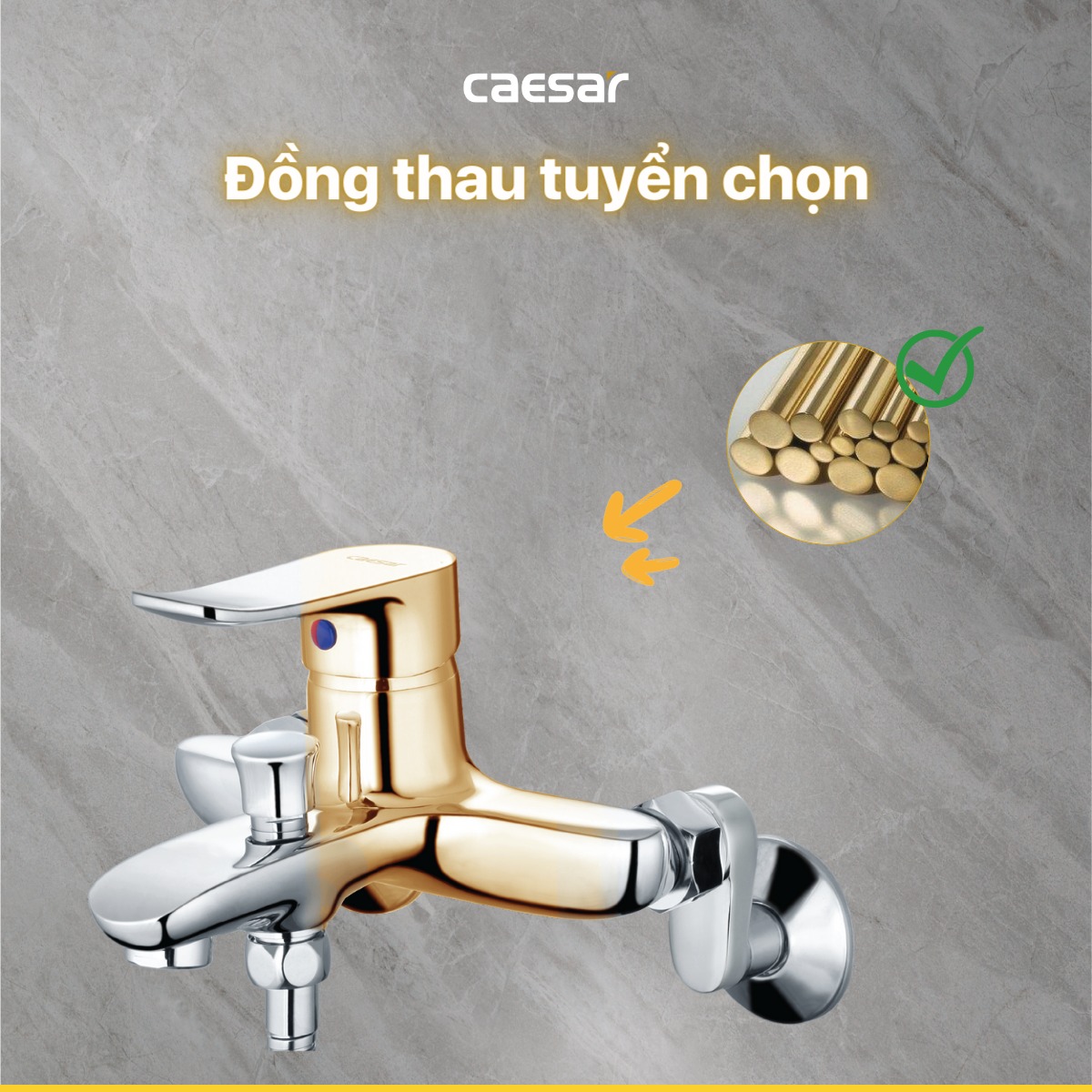 Bộ vòi sen tắm nóng lạnh Caesar S493C - 14