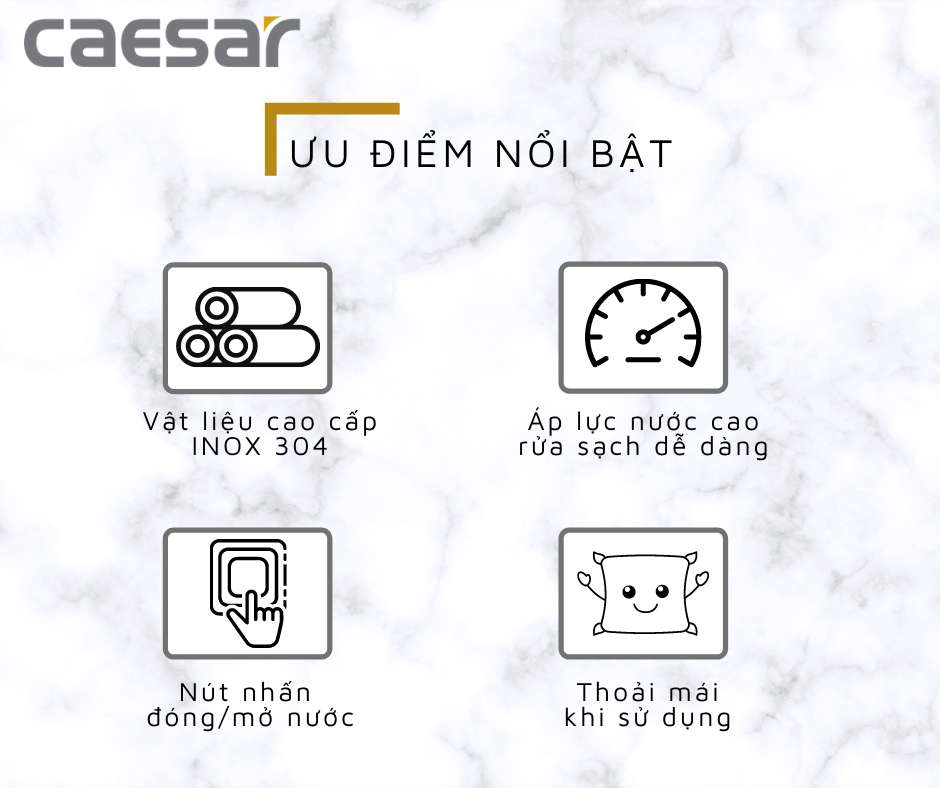 Vòi xịt vệ sinh Caesar BS310CW - 9