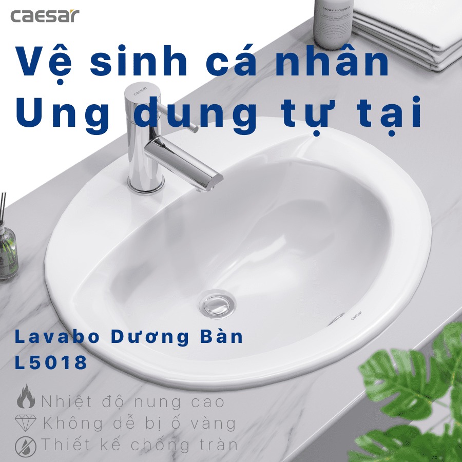 Chậu lavabo dương vành Caesar L5018 - 9
