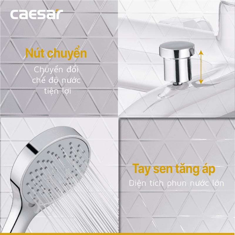 Bộ vòi sen tắm nóng lạnh Caesar S523C - 18