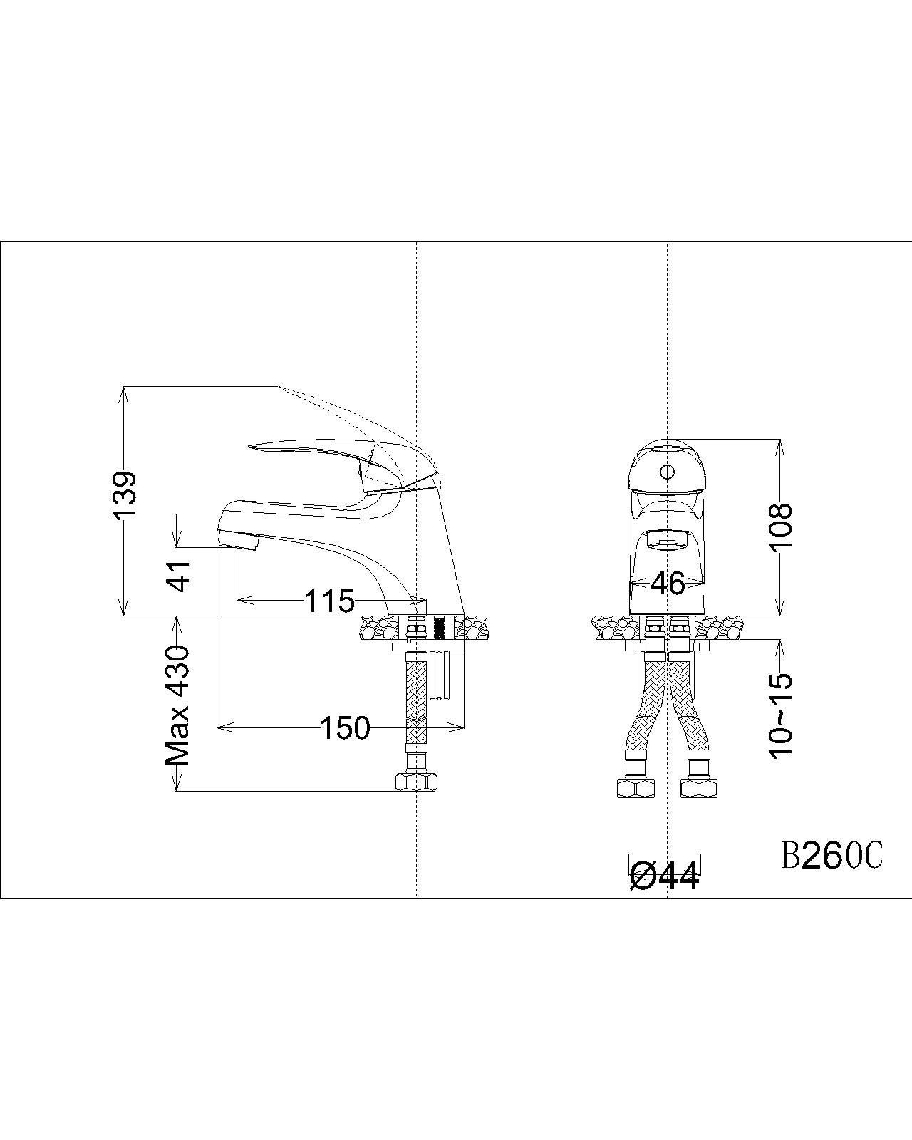 Vòi chậu lavabo nóng lạnh Caesar B260CP - 18