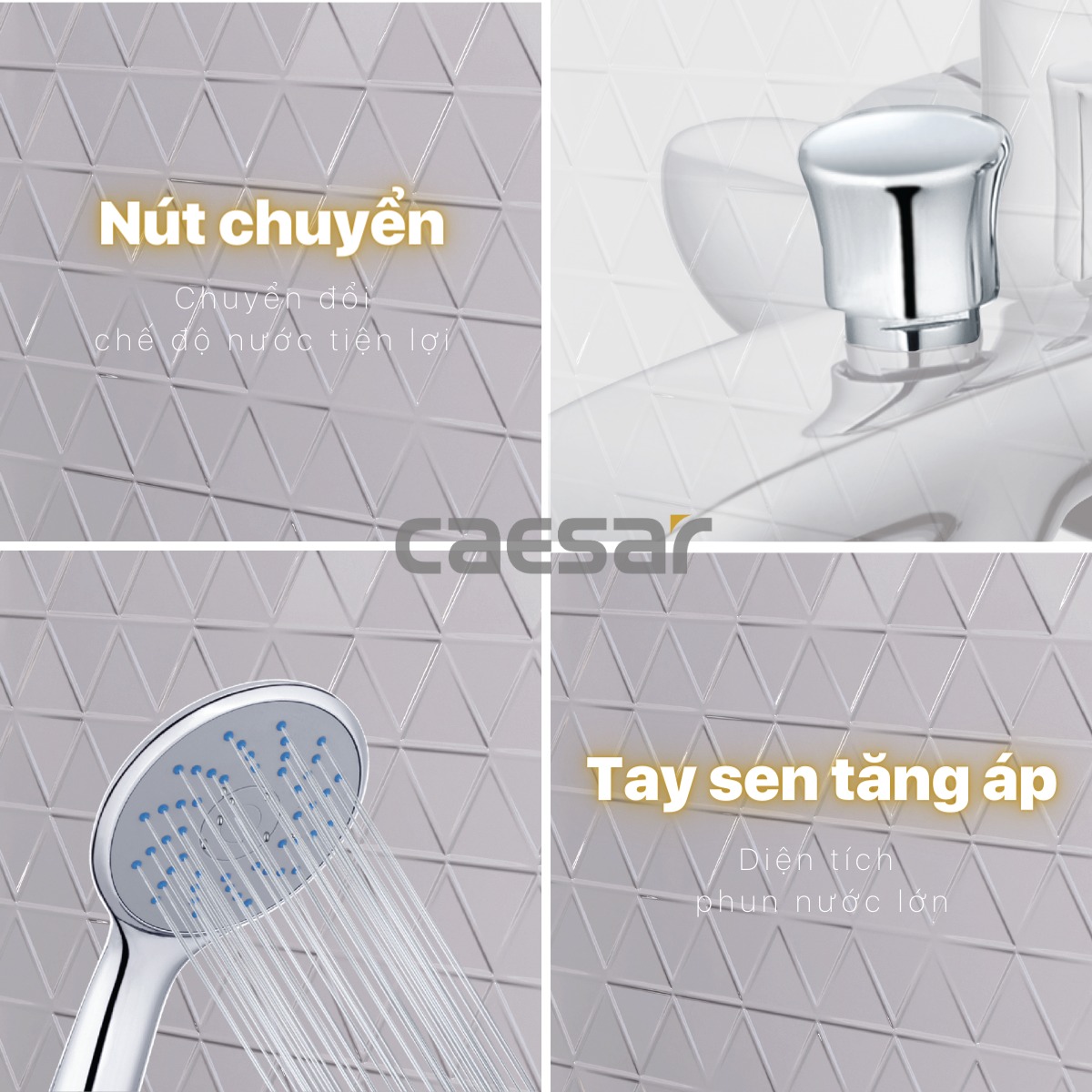 Bộ vòi sen tắm nóng lạnh Caesar S493C - 18
