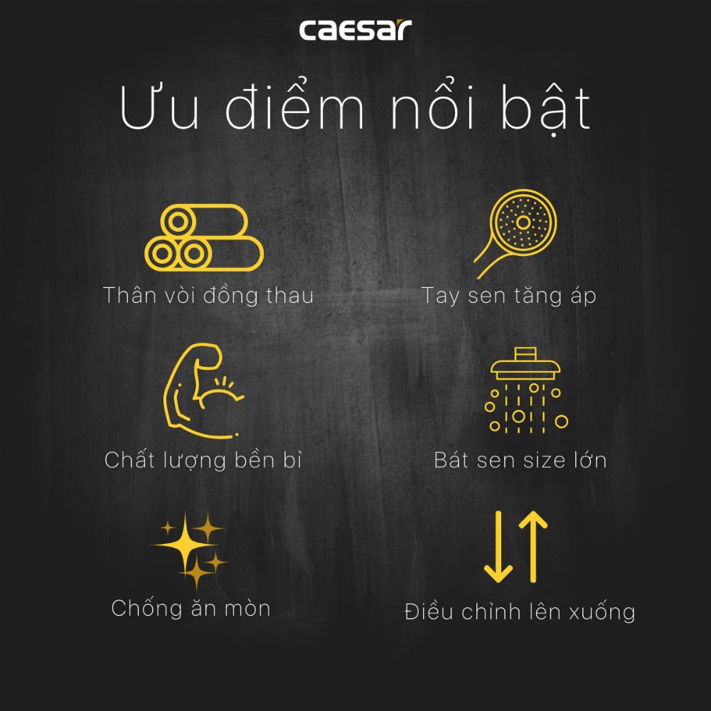 Bộ sen tắm cây nhiệt độ Caesar S1038S - 5
