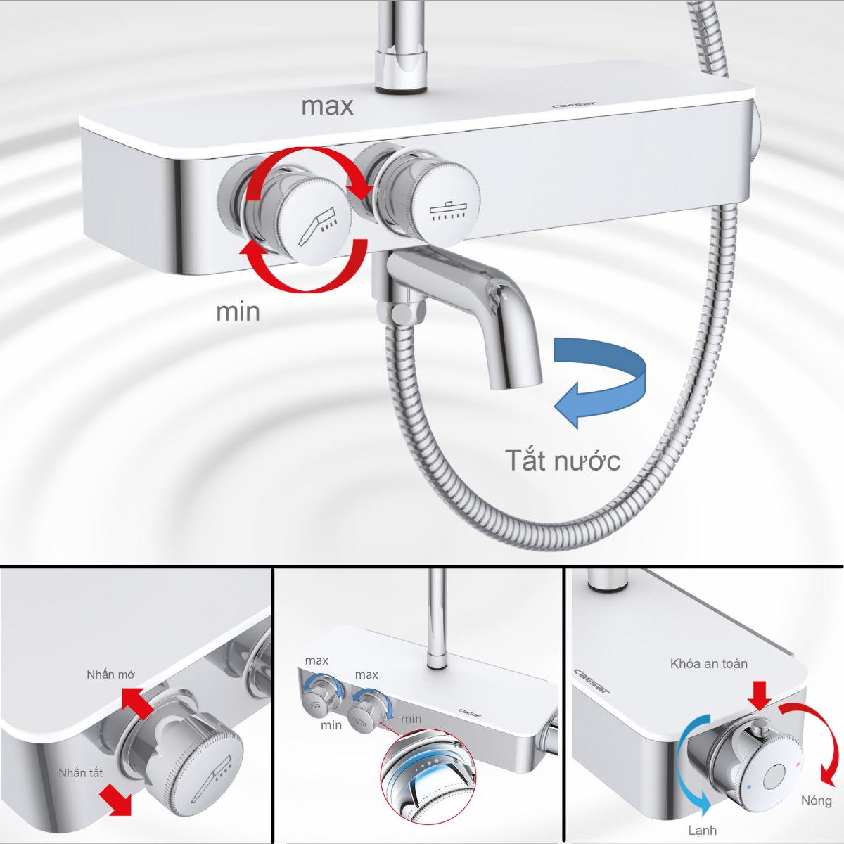 Bộ sen tắm cây nhiệt độ Caesar S788C - 21