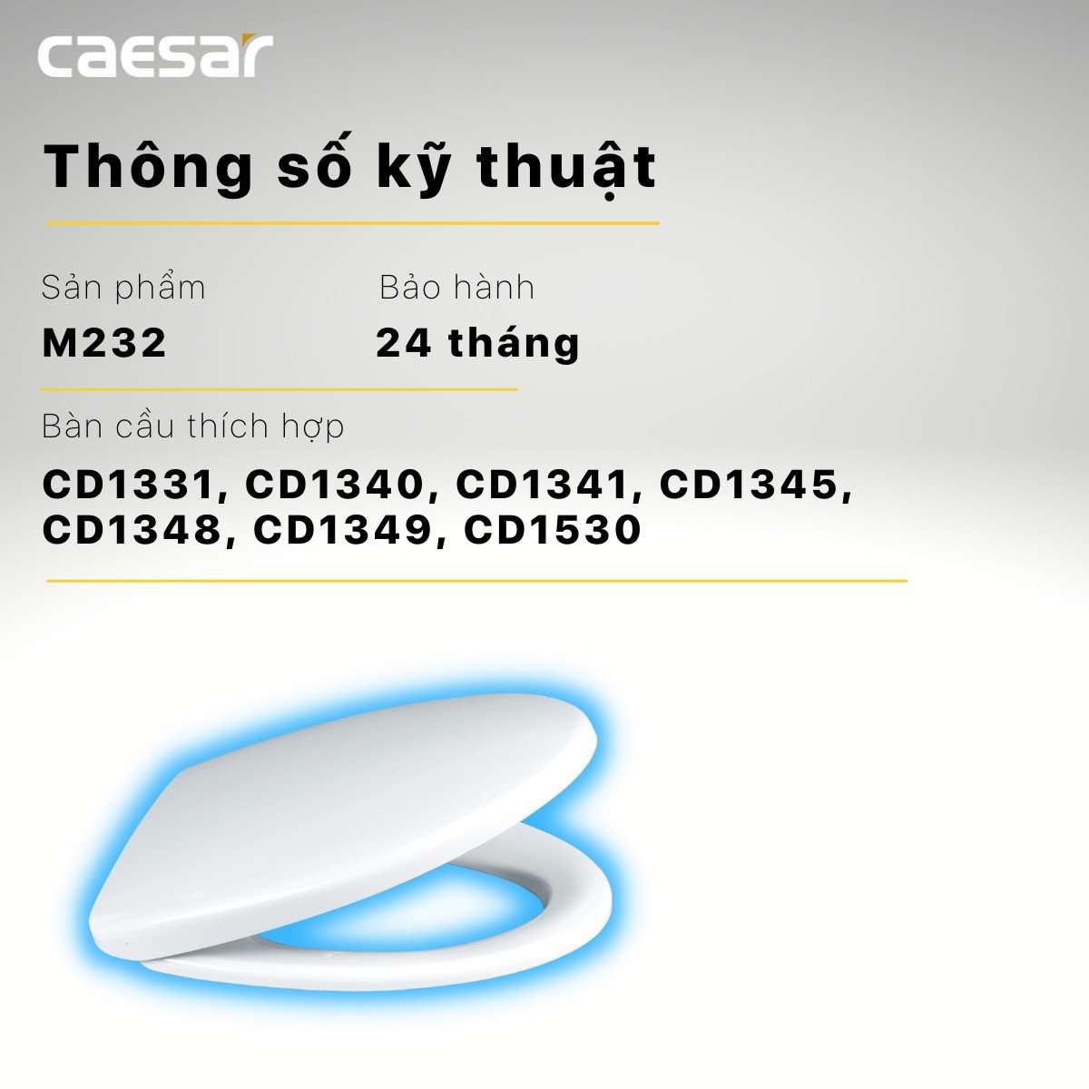 Nắp bồn cầu đóng êm Caesar M232 - 18