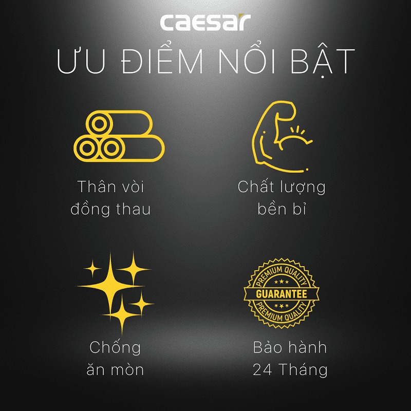 Vòi nước lạnh gắn tường Caesar W037C - 7
