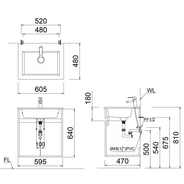 Tủ lavabo Caesar EH05017APV