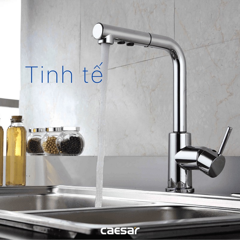 Vòi bếp dây rút nóng lạnh Caesar K915C - 25