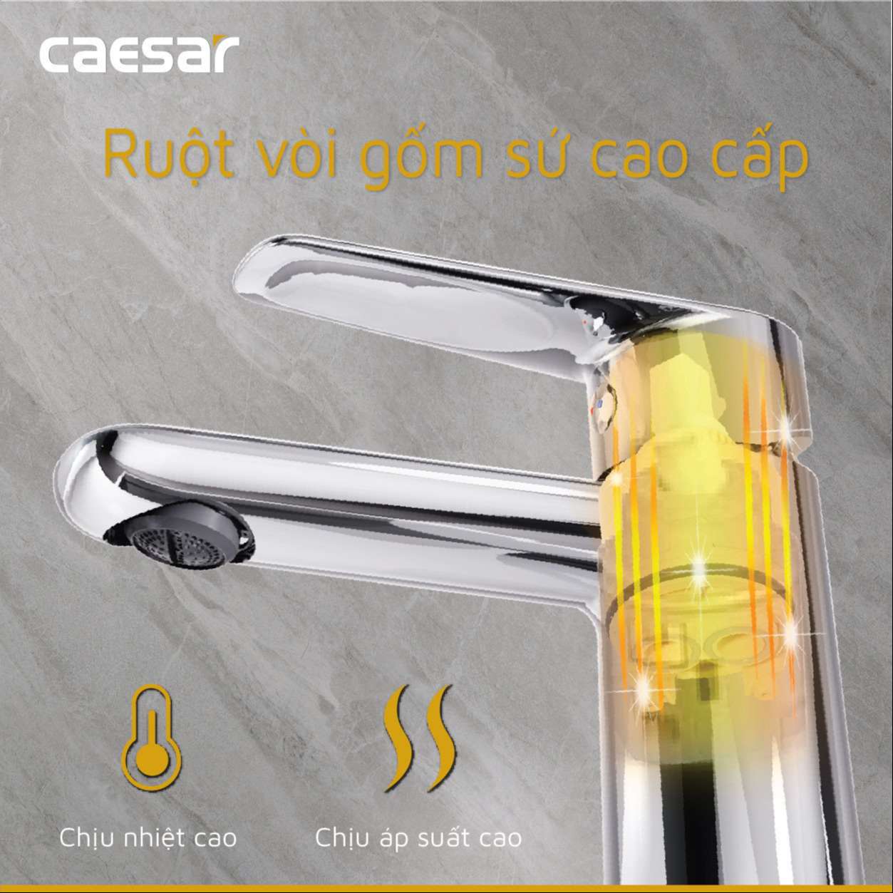Vòi chậu lavabo nóng lạnh Caesar B380CU - 22