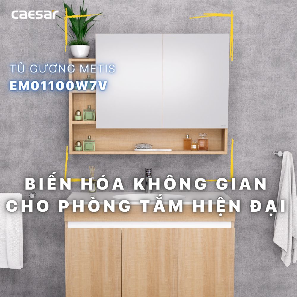 Tủ gương Caesar EM01100W7V - 5