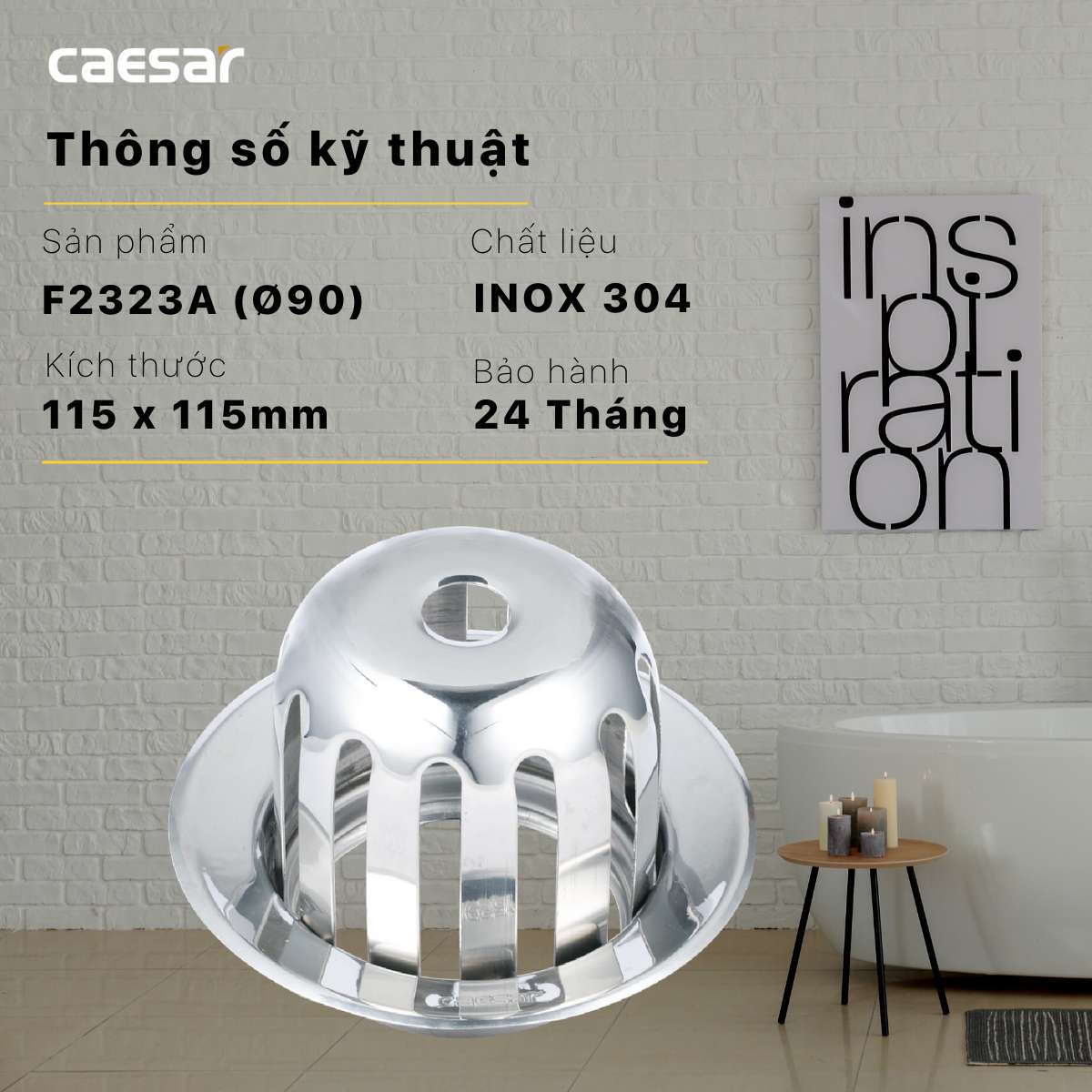 Cầu chắn rác 115x115mm Caesar F2323A - 10