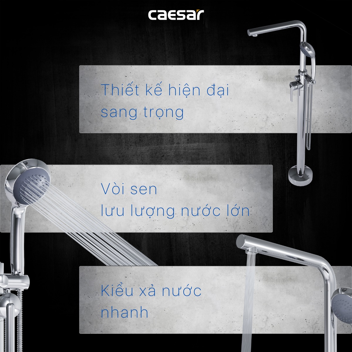 Vòi sen bồn tắm nóng lạnh Caesar AS489C - 19
