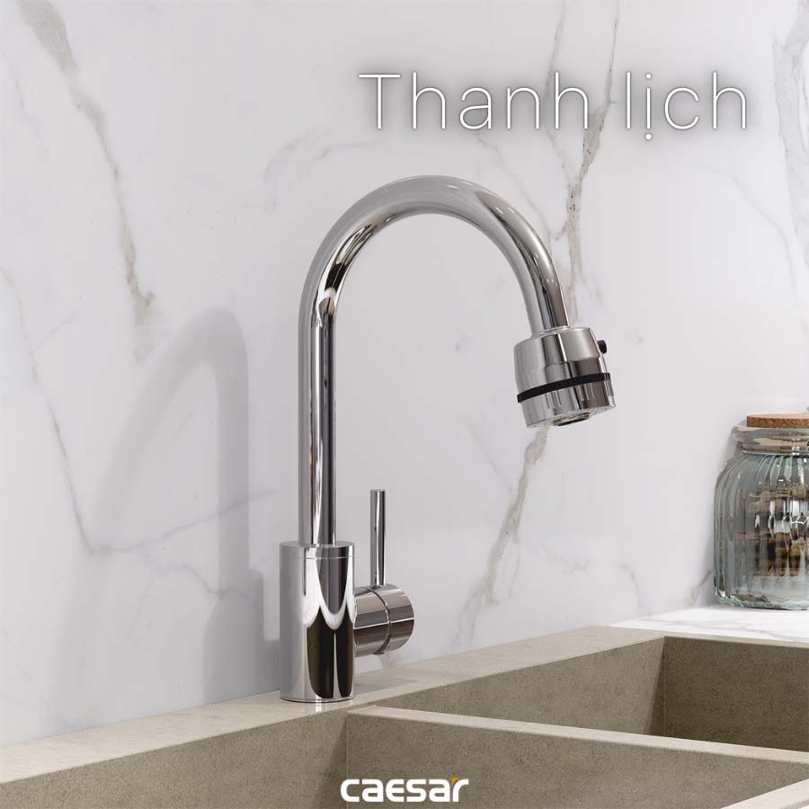 Vòi bếp nóng lạnh Caesar K695CV - 12