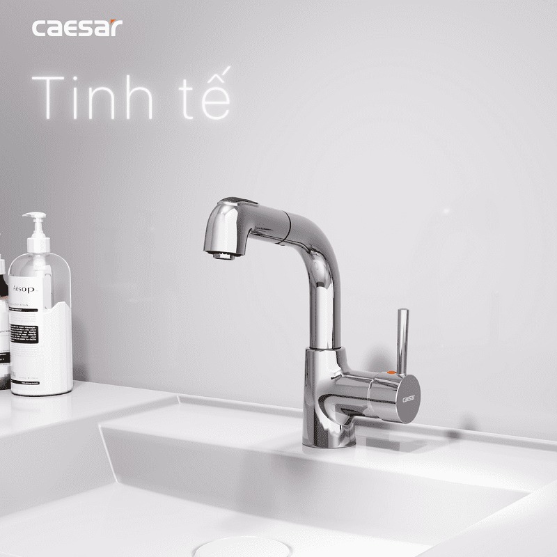 Vòi chậu lavabo dây rút nóng lạnh Caesar B900CU - 23