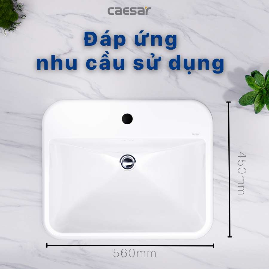 Chậu lavabo dương vành Caesar L5019 - 15