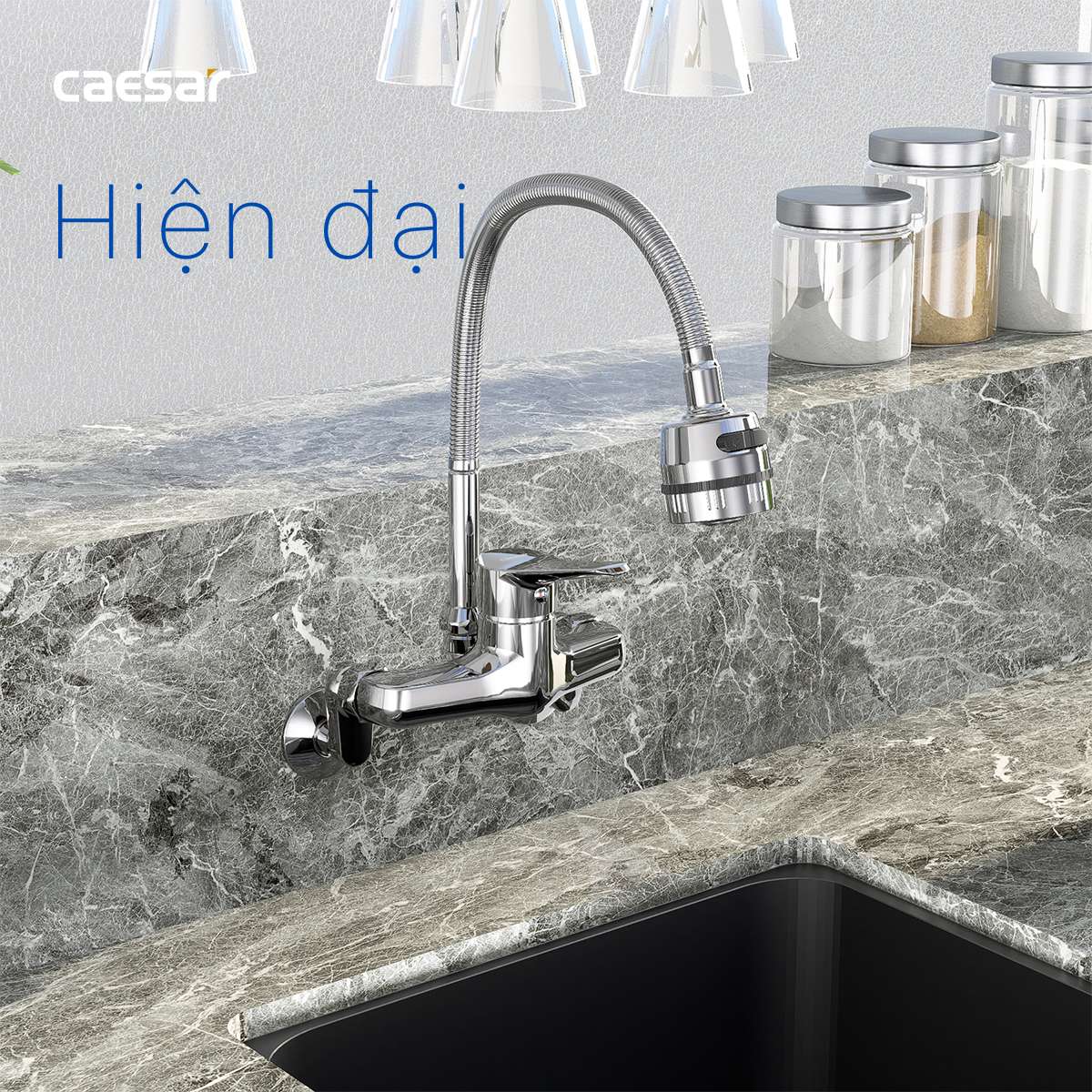 Vòi bếp nóng lạnh gắn tường Caesar K526C - 21