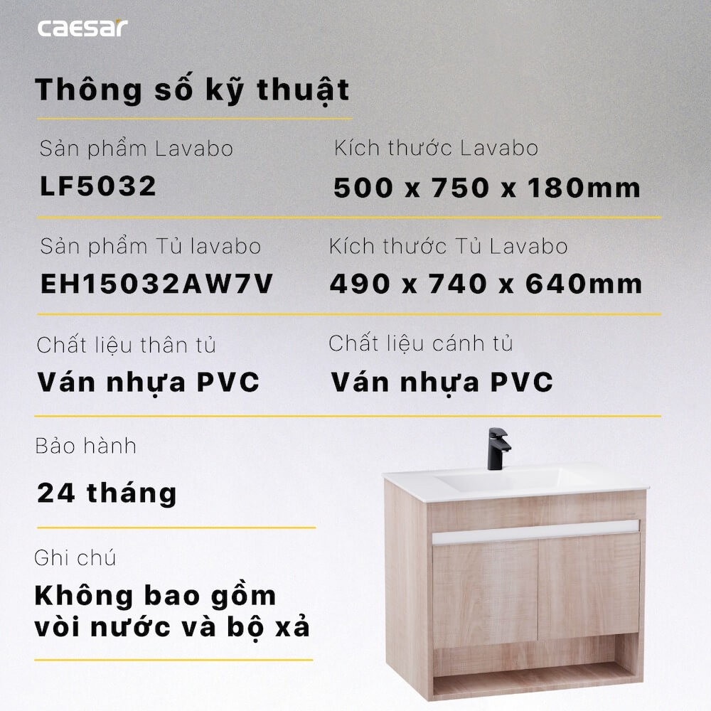 Tủ lavabo Caesar EH15032AW7V - 14