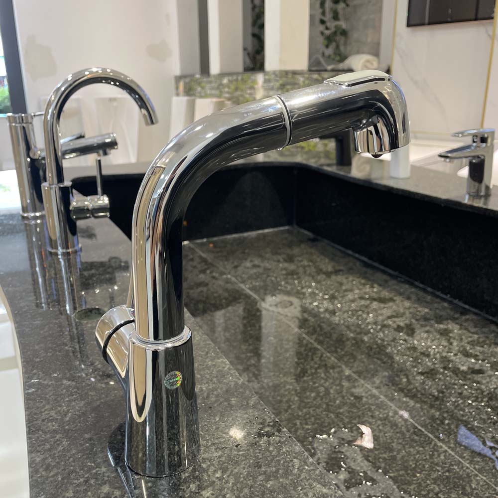 Vòi chậu lavabo dây rút nóng lạnh Caesar B900CU - 7