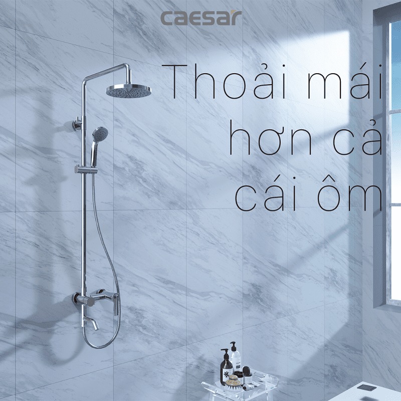 Bộ vòi sen tắm nóng lạnh Caesar S378C - 7