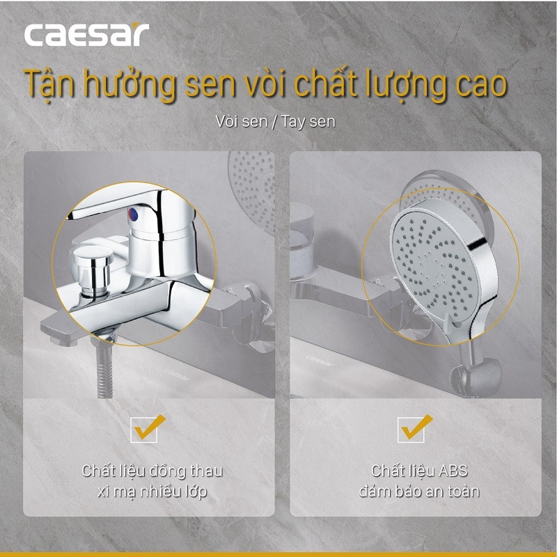 Bộ vòi sen tắm nóng lạnh Caesar S573C - 14