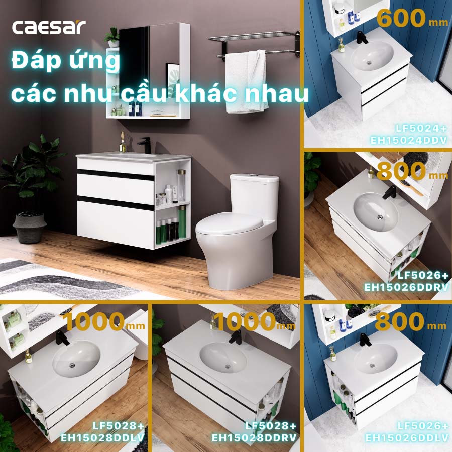 Bộ tủ lavabo Caesar LF5026+EH15026DDRV - 9