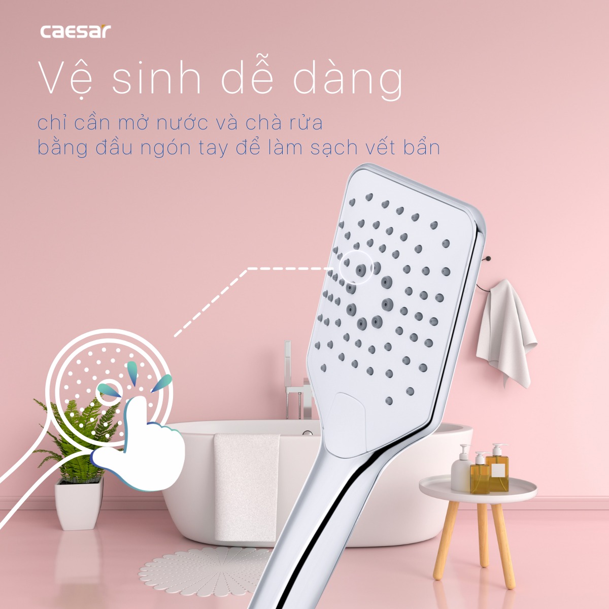 Tay sen tắm 3 chế độ Caesar SH437 - 3