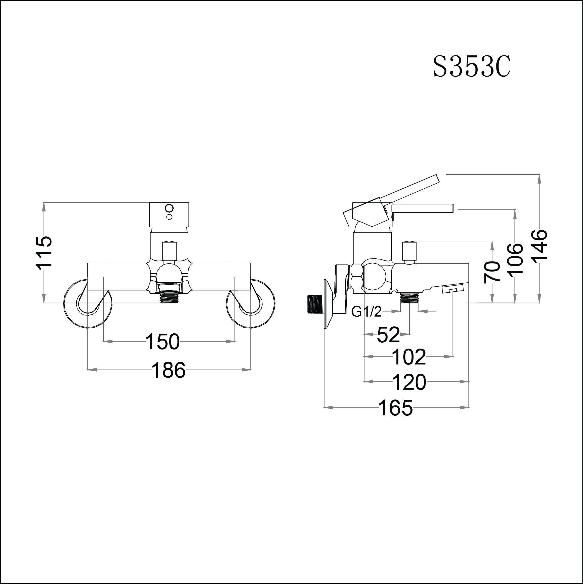 Bộ vòi sen tắm nóng lạnh Caesar S353C - 21