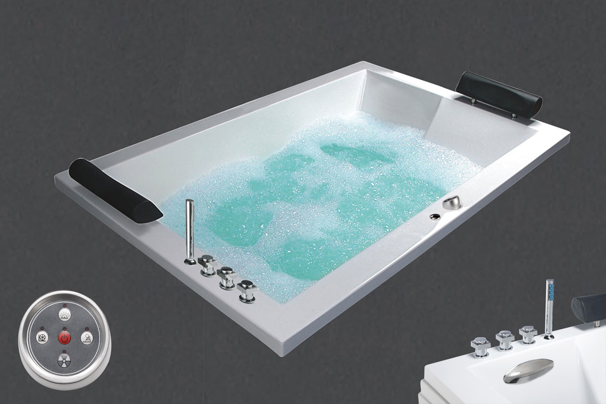 Bồn tắm đôi dạng xây 1m8 massage đèn Caesar MT7180C