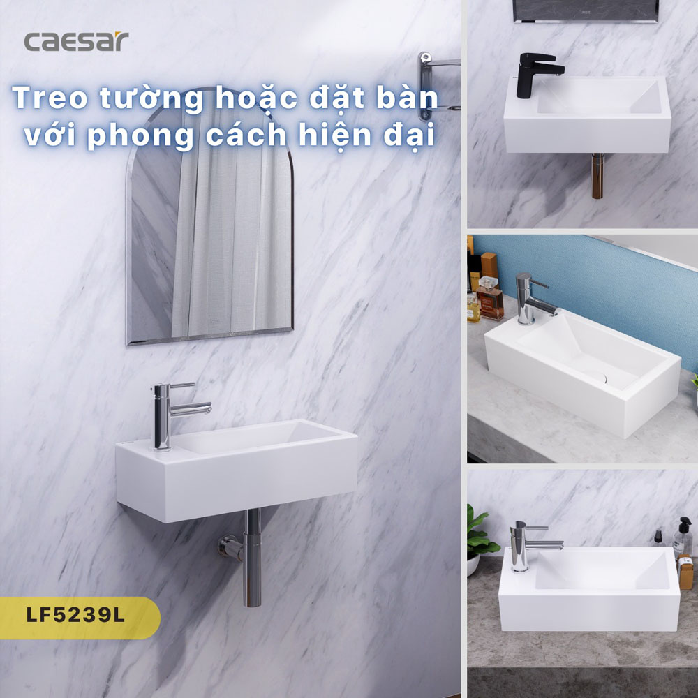Chậu rửa lavabo treo tường Caesar LF5239L - 3