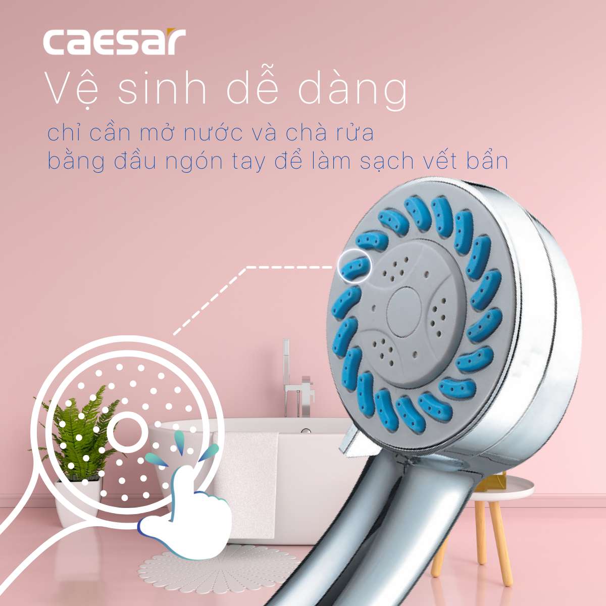 Tay sen tắm 3 chế độ Caesar SH133 - 7