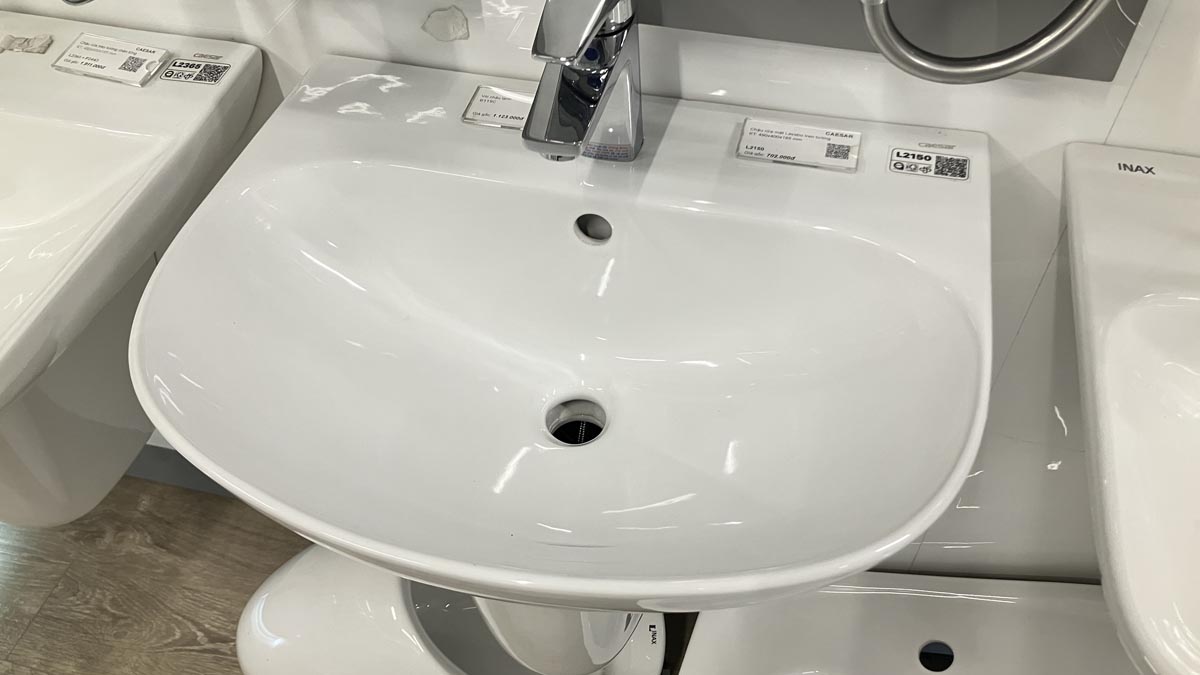 Chậu rửa lavabo treo tường Caesar L2150 (L2150S) - 4