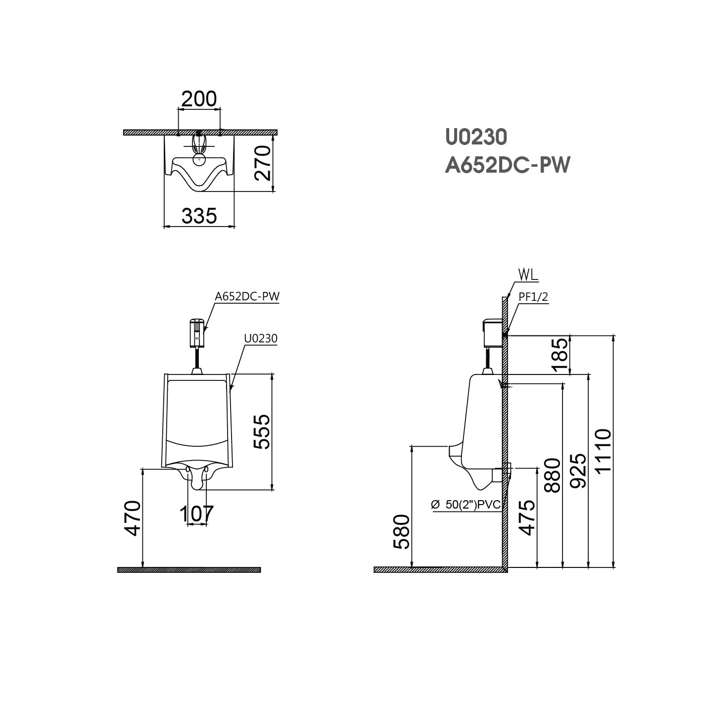 Van xả cảm ứng bồn tiểu nam Caesar A652DC-PW (A652DCPW) - 21