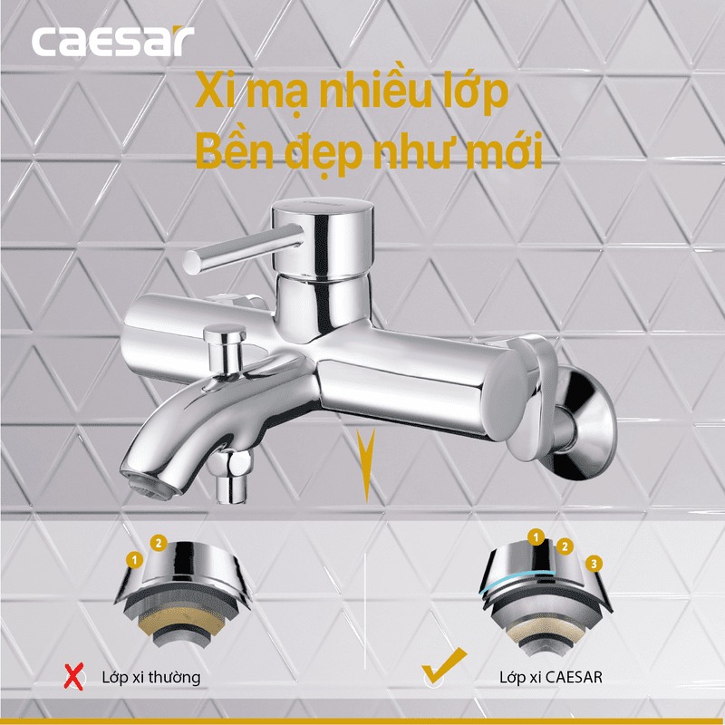 Bộ vòi sen tắm nóng lạnh Caesar S523C - 15