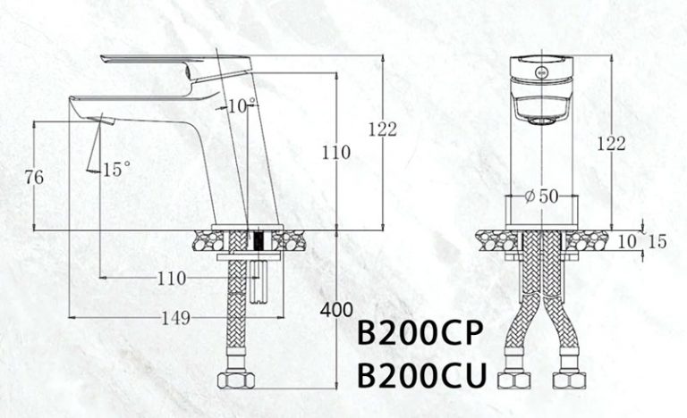 Vòi chậu lavabo nóng lạnh Caesar B200CU - 8