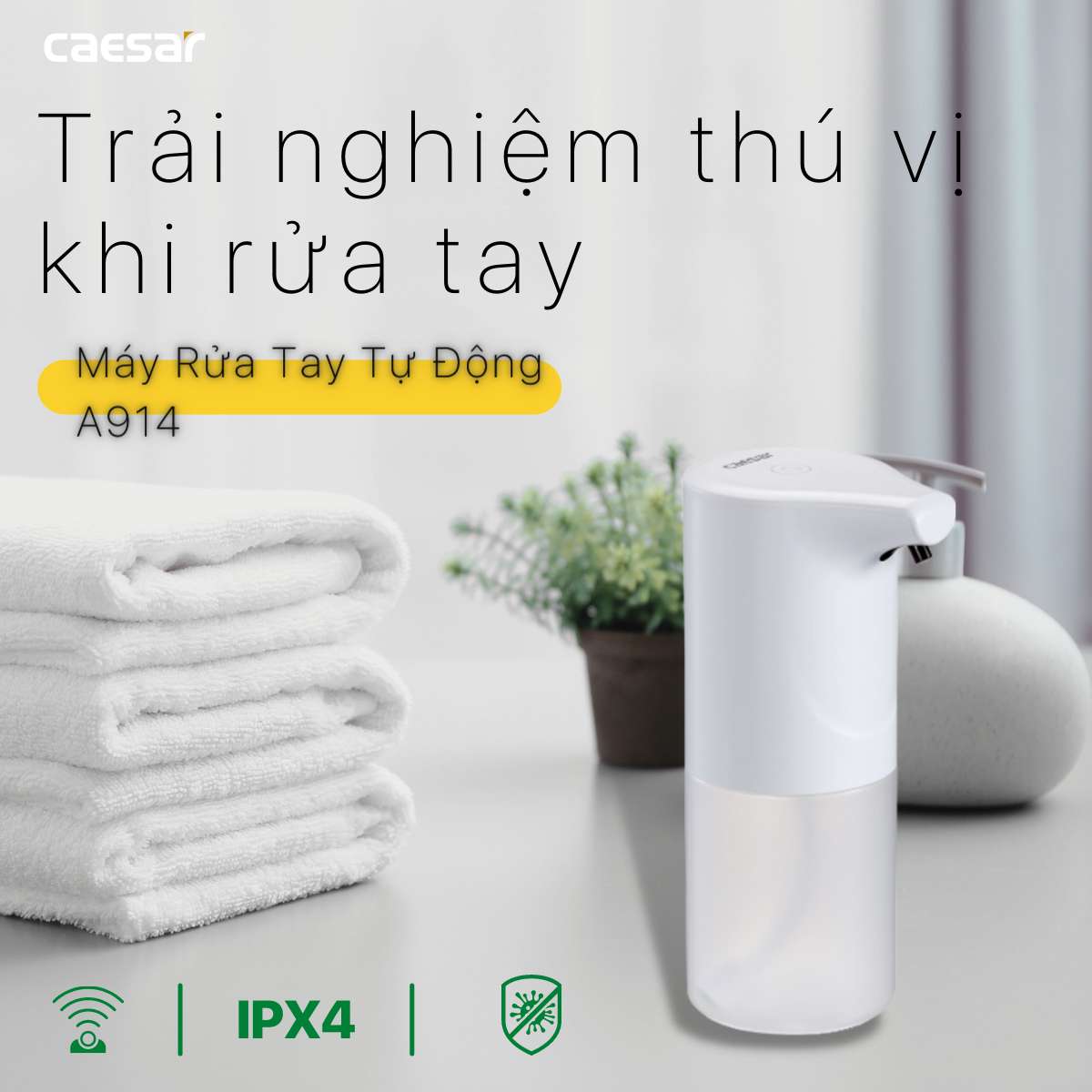 Máy rửa tay tự động dùng pin Caesar A914 - 2