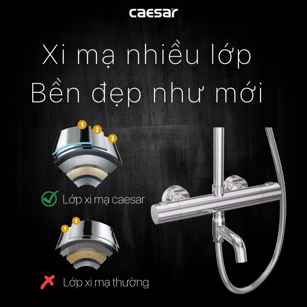 Bộ sen tắm cây nhiệt độ Caesar S1038S - 14