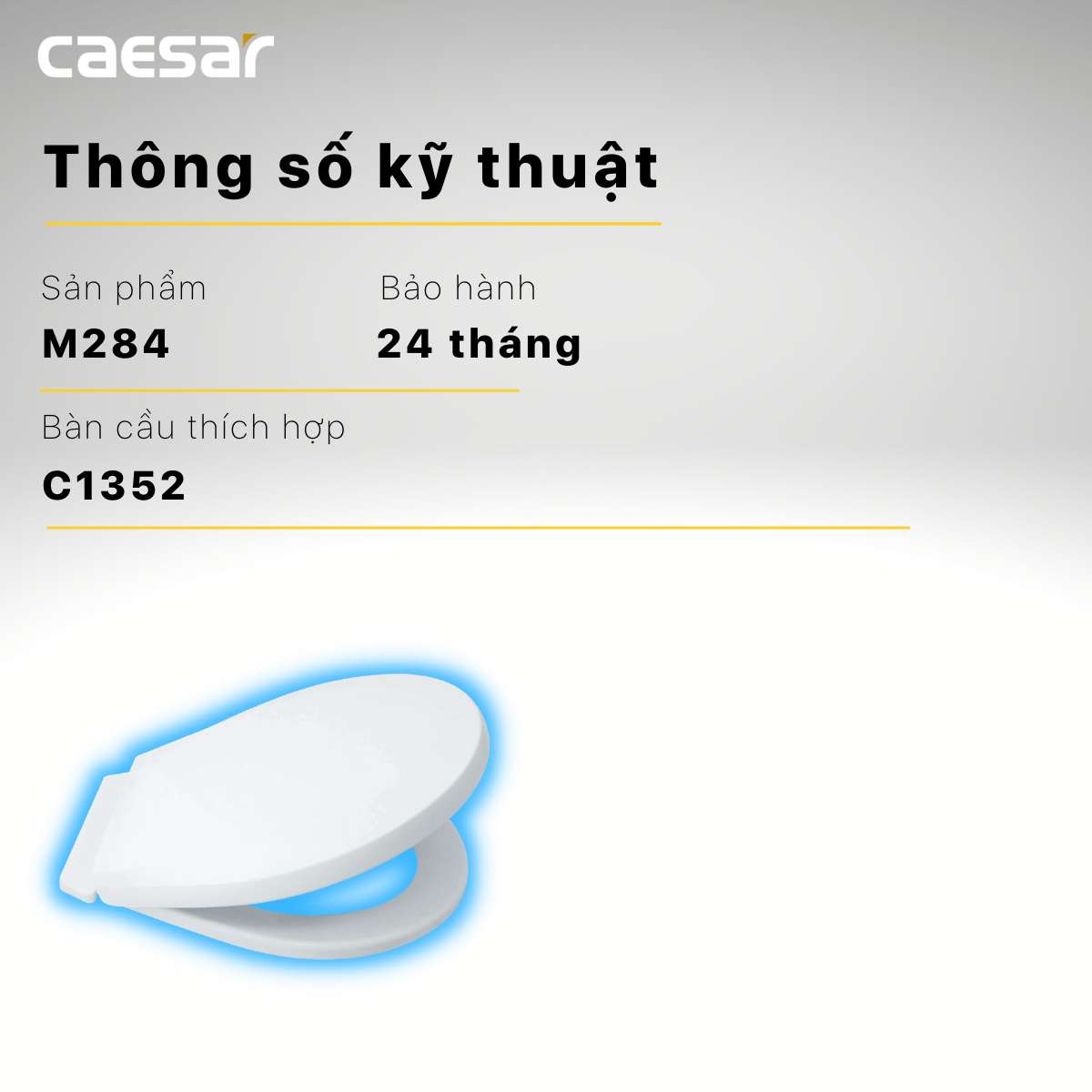 Nắp bồn cầu thường Caesar M284 - 15