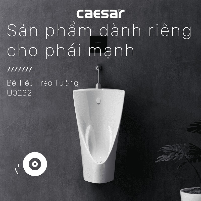 Bồn tiểu nam treo tường thoát ngang Caesar U0232 - 6