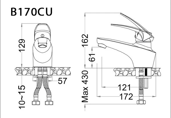 Vòi chậu lavabo nóng lạnh Caesar B170CU