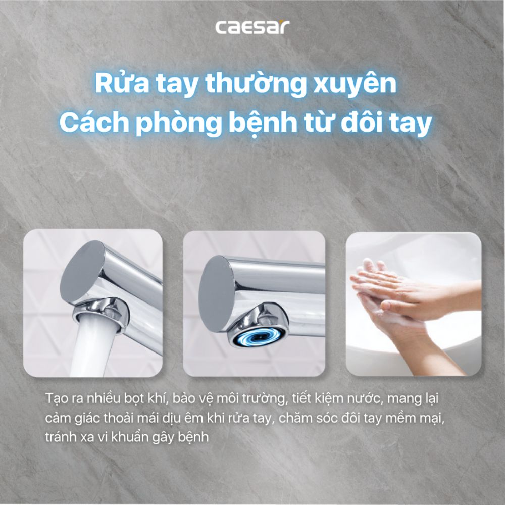 Vòi chậu lavabo lạnh dây rút Caesar B190C - 6