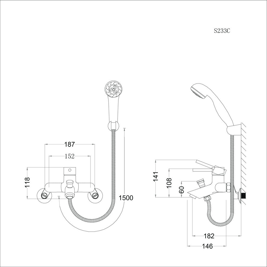 Bộ vòi sen tắm nóng lạnh Caesar S233C - 15