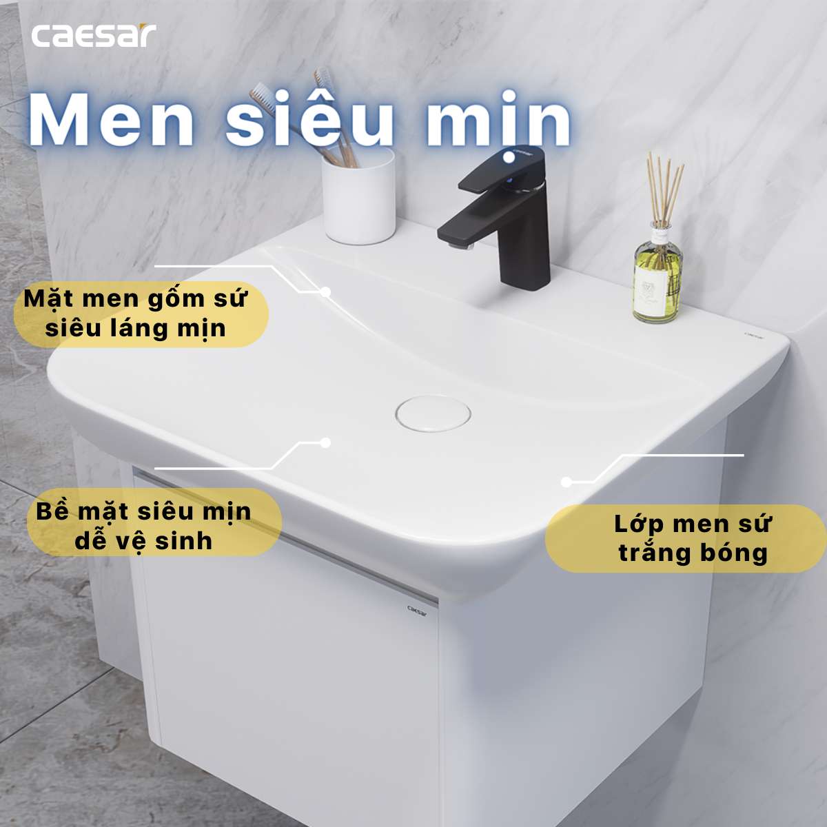 Chậu lavabo treo tường Caesar LF5370 - 10