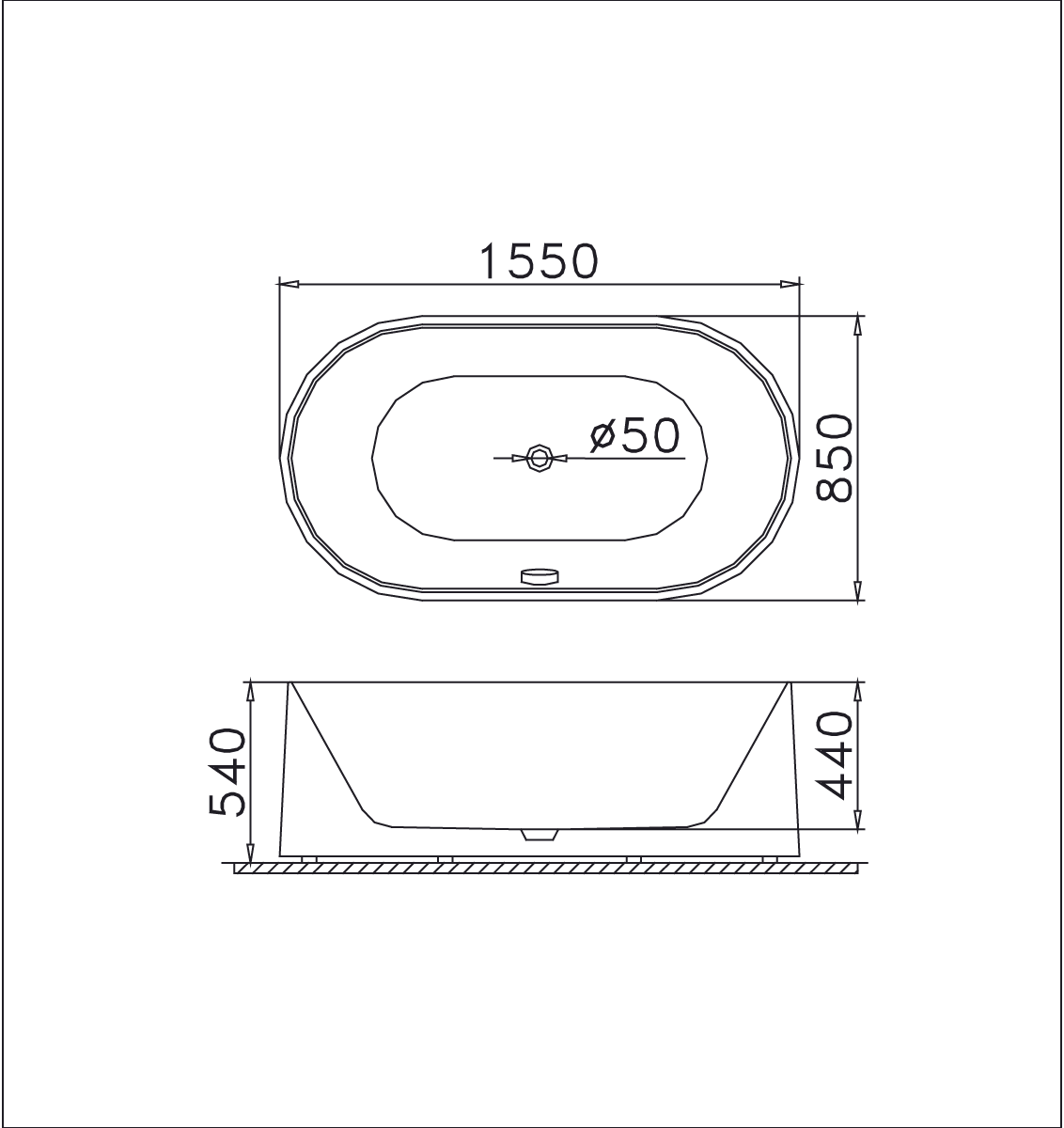 Bồn tắm lập thể 1m55 Caesar AT6350 - 12
