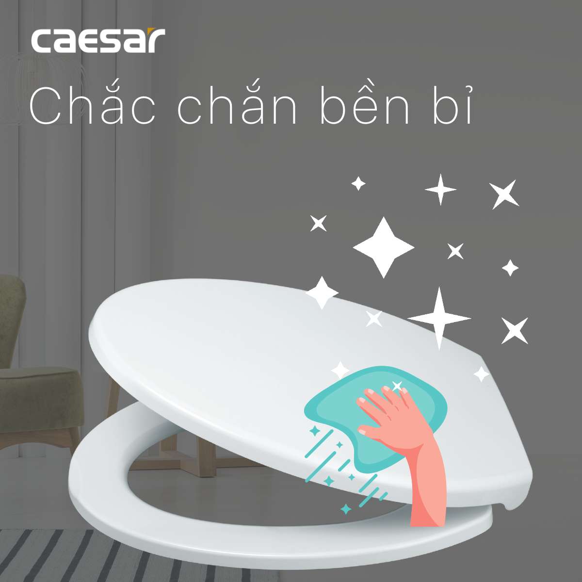 Nắp bồn cầu đóng êm Caesar MU234 - 12