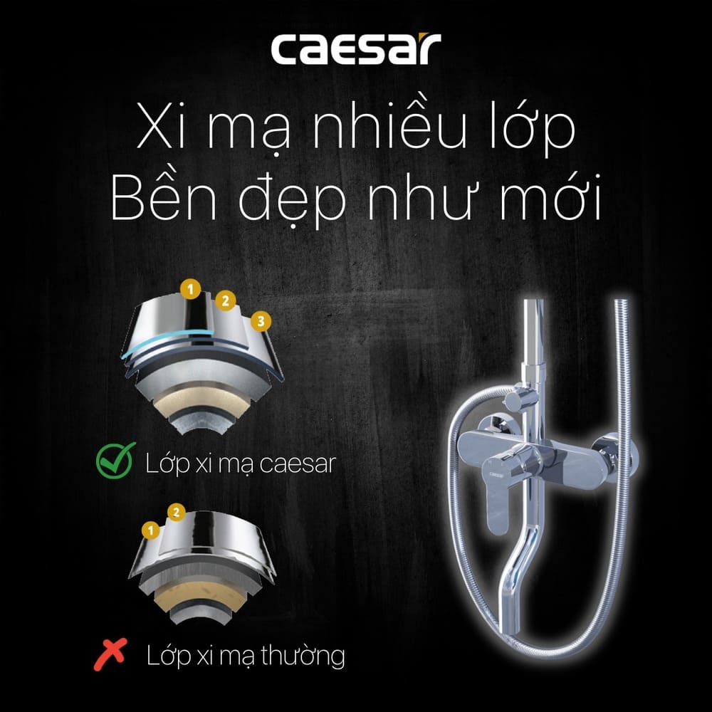 Bộ sen tắm cây nóng lạnh Caesar S578C - 12